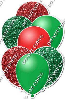 Sparkle Red & Green Sparkle Balloon Bundle