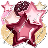 Champagne, Baby Pink, Burgundy Balloon & Star Bundle