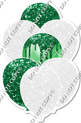 Green & White Sparkle XL Balloon Bundle