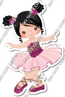 Ballerina - Black Hair - Rose Gold / Pink Ombre Dress w/ Variants