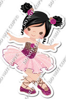 Ballerina - Black Hair - Rose Gold / Pink Ombre Dress w/ Variants