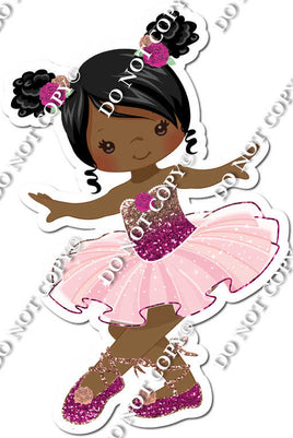 Ballerina - Dark Skin Tone - Rose Gold / Pink Ombre Dress w/ Variants