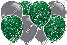 Grey & Green - Horizontal Balloon Panel