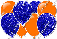 Flat Orange & Blue Sparkle - Horizontal Balloon Panel