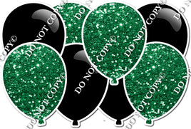 Black & Green - Horizontal Balloon Panel