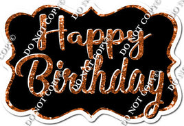 Black & Orange Happy Birthday Statement w/ Variant