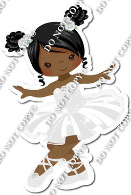 Ballerina - Dark Skin Tone - White Dress w/ Variants