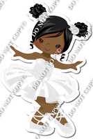 Ballerina - Dark Skin Tone - White Dress w/ Variants