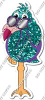 Sparkle Teal with Flat Purple - Flamingo Body & Legs w/ Variants