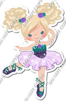 Ballerina - Blonde Hair - Teal / Purple Ombre Dress w/ Variants