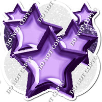 White & Purple Balloon Star Bundle