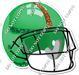 Football Helmet - Green / Orange w/ Variants