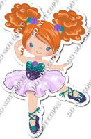 Ballerina - Red Hair - Teal / Purple Ombre Dress w/ Variants