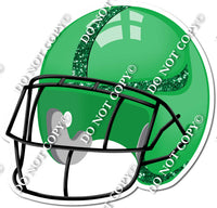 Football Helmet - Green / Green w/ Variants