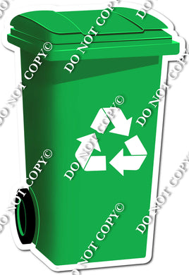 Green Recycle Bin - Trash Can w/ Variants