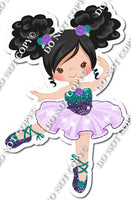 Ballerina - Black Hair - Teal / Purple Ombre Dress w/ Variants