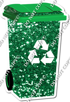 Sparkle Green Recycle Bin - Trash Can w/ Variants