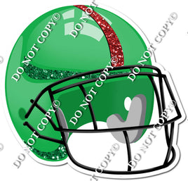 Football Helmet - Green / Red w/ Variants