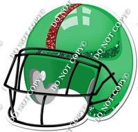 Football Helmet - Green / Red w/ Variants