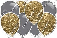 Grey & Gold - Horizontal Balloon Panel