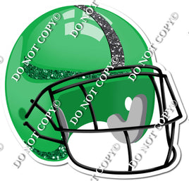 Football Helmet - Green / Silver w/ Variants