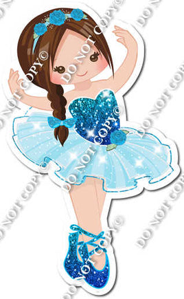 Ballerina - Brown Hair - Caribbean / Blue Dress w/ Variants