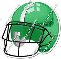 Football Helmet - Green / White w/ Variants