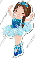 Ballerina - Brown Hair - Caribbean / Blue Dress w/ Variants