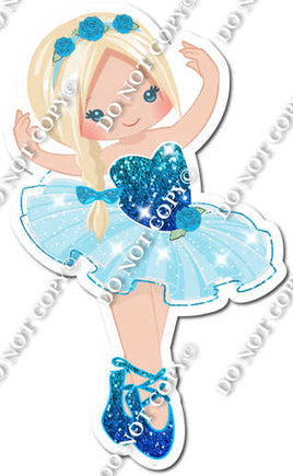 Ballerina - Blonde Hair - Caribbean / Blue Dress w/ Variants