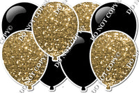Black & Gold - Horizontal Balloon Panel