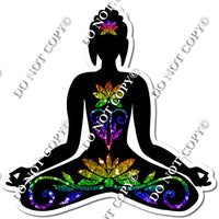 Lotus Pose - Yoga Girl Silhouette w/ Variants