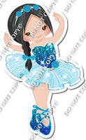 Ballerina - Black Hair - Caribbean / Blue Dress w/ Variants