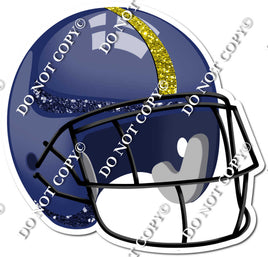 Football Helmet - Navy Blue / Yellow w/ Variants