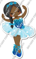 Ballerina - Dark Skin Tone - Caribbean / Blue Dress w/ Variants