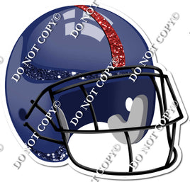Football Helmet - Navy Blue / Red w/ Variants