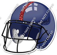 Football Helmet - Navy Blue / Red w/ Variants