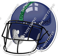 Football Helmet - Navy Blue / Green w/ Variants