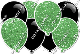 Black & Lime Green - Horizontal Balloon Panel