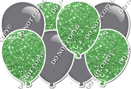Grey & Lime Green - Horizontal Balloon Panel