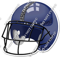 Football Helmet - Navy Blue / Silver w/ Variants