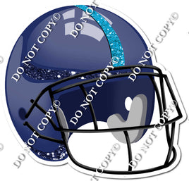 Football Helmet - Navy Blue / Caribbean w/ Variants