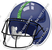 Football Helmet - Navy Blue / Lime Green w/ Variants