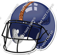 Football Helmet - Navy Blue / Orange w/ Variants