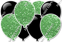 Black & Lime Green - Horizontal Balloon Panel