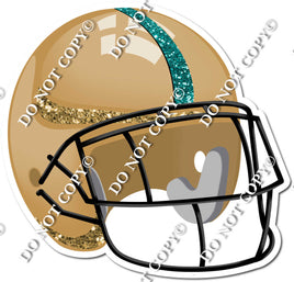 Football Helmet - Gold / Teal w/ Variants