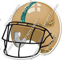 Football Helmet - Gold / Teal w/ Variants