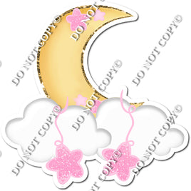 Yellow Moon, Cloud, Baby Pink Stars w/ Variants