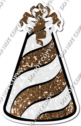 Chocolate & White Sparkle Party Hat w/ Variant