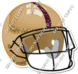 Football Helmet - Gold / Burgundy w/ Variants
