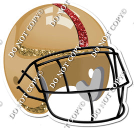 Football Helmet - Gold / Red w/ Variants